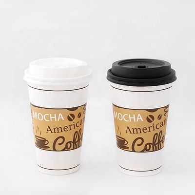プラスチックフリー 単一の熱飲み紙カップ 16oz 540Ml 耐熱 コンポスタブル 使い捨て