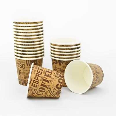 カスタム印刷ロゴ シングル壁紙カップ 6oz 180ml ダブル シングル壁コーヒーカップ