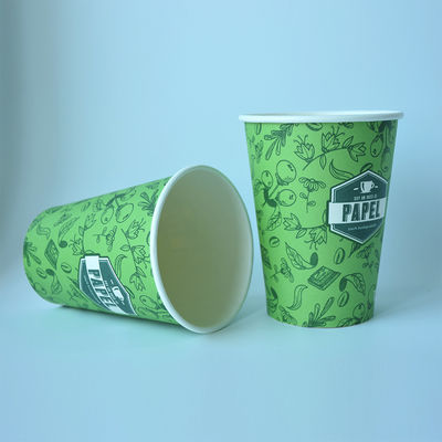カスタムロゴ 430ml カスタマイズされた紙カップ 12oz ロゴ付き使い捨てコーヒーカップ
