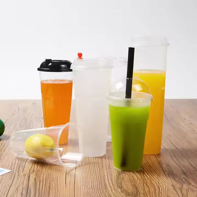 一回用 1000ml PP プラスチックカップ ロゴをカスタマイズ アイスコーヒー 持ち帰りカップ