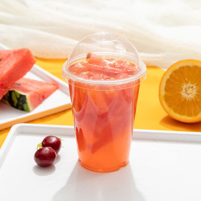生物分解性 PLA プラスチック カップ 550ML 印刷 ロゴ 冷たい飲み物 カップ 蓋付き