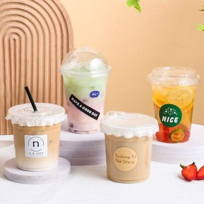 一回用 透明 ペット プラスチック カップ カスタム ロゴ アイス コーヒー カップ