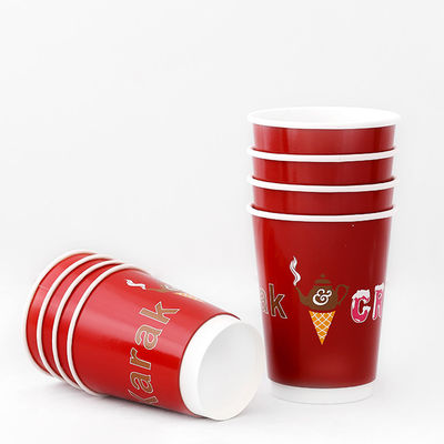 16オンス 138mm ダブル壁紙カップ 540ml ミルクティー 冷たい飲み物カップ紙