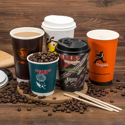 丸いダブル壁紙カップ 20oz 610ml カスタムコンポスタブルコーヒーカップ