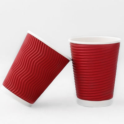 赤 540ml リップル 壁紙カップ 16オンス 波紋紙カップ