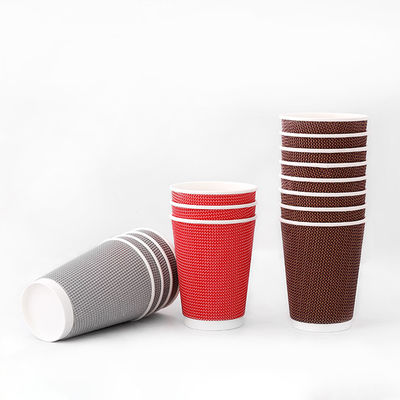 16オンス リップルカップ PLAコーティング 540ml クラフト紙カップ