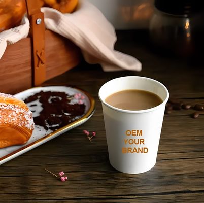 100% コンポスト可能な単一壁紙カップ 4オンス 125ml プラスチックフリー紙カップ